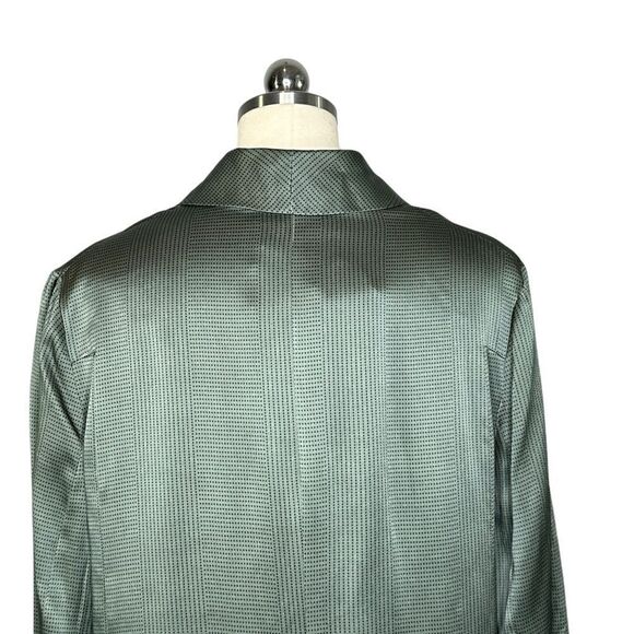 Asceno Green Silk Double Breasted Oversized Blazer | Size M - Picture 8 of 12
